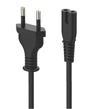 2-Pin Universal AC Power Cord Cable for LED TV, Printer, Laptop Adapter & PlayStation (1.8 Meter, Black)