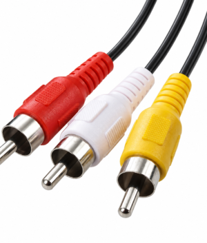 3 RCA Male to 3 RCA Male AV Cable, Gold-Plated